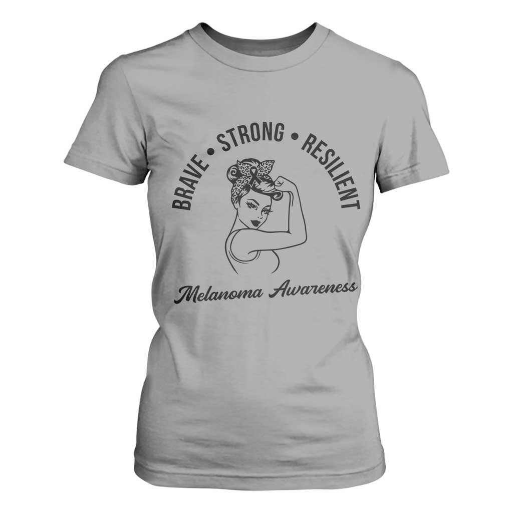 Melanoma Support Strong Woman T Shirt For Women Brave Strong Resilient Warrior
