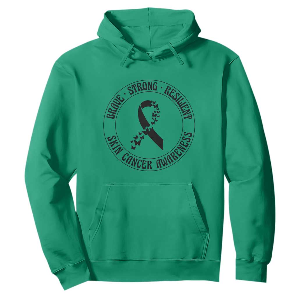 Melanoma Support Hoodie Brave Strong Resilient Warrior