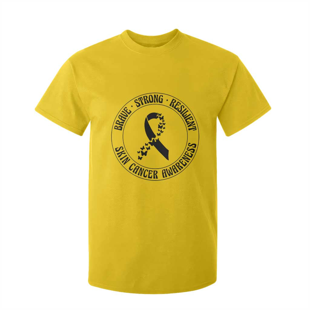 Melanoma Support T Shirt For Kid Brave Strong Resilient Warrior