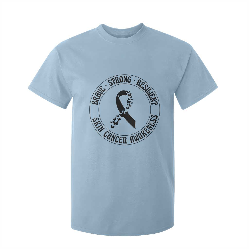 Melanoma Support T Shirt For Kid Brave Strong Resilient Warrior