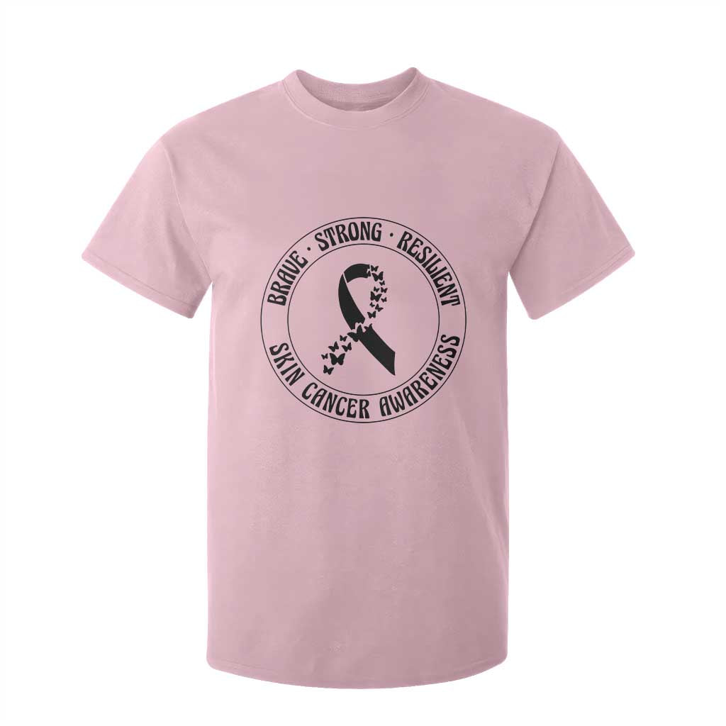 Melanoma Support T Shirt For Kid Brave Strong Resilient Warrior