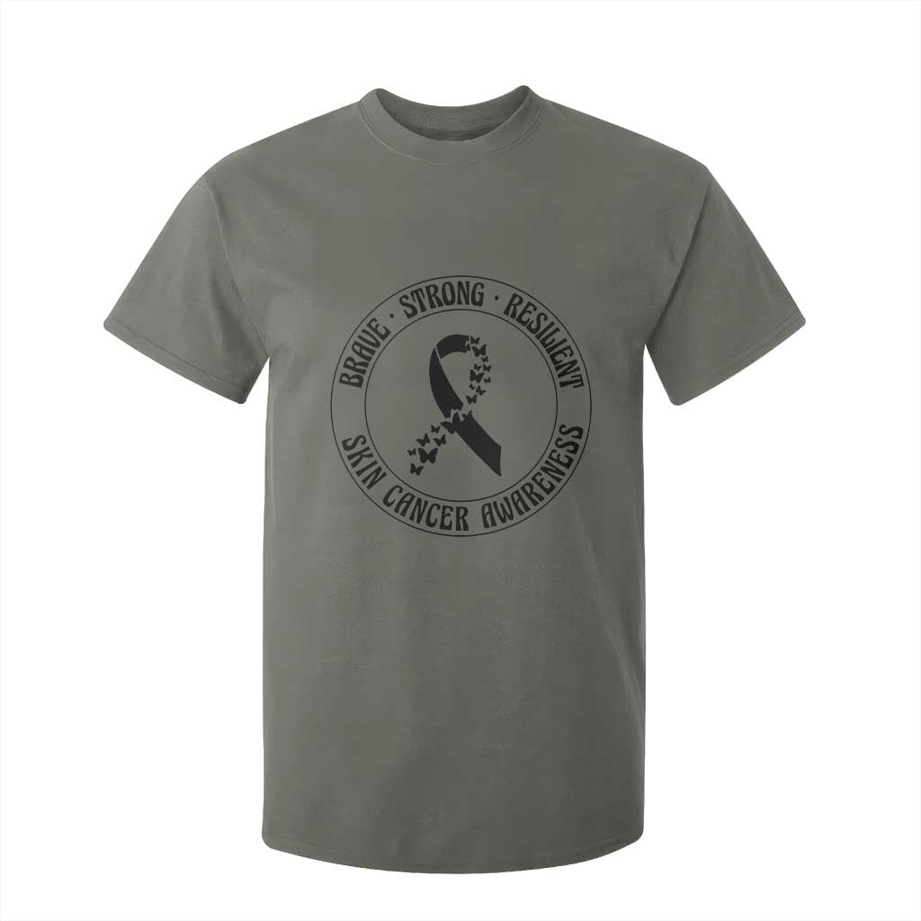 Melanoma Support T Shirt For Kid Brave Strong Resilient Warrior