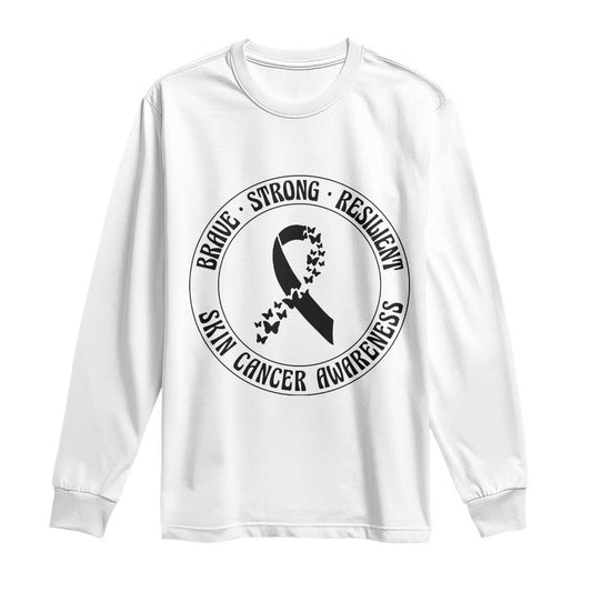 Melanoma Support Long Sleeve Shirt Brave Strong Resilient Warrior