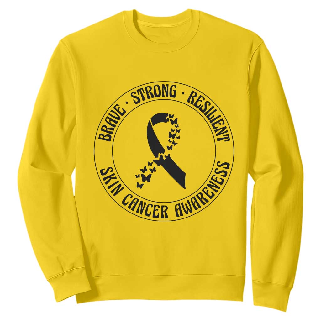 Melanoma Support Sweatshirt Brave Strong Resilient Warrior