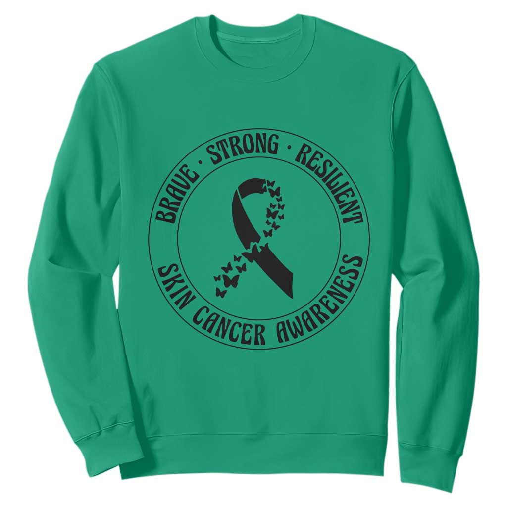 Melanoma Support Sweatshirt Brave Strong Resilient Warrior