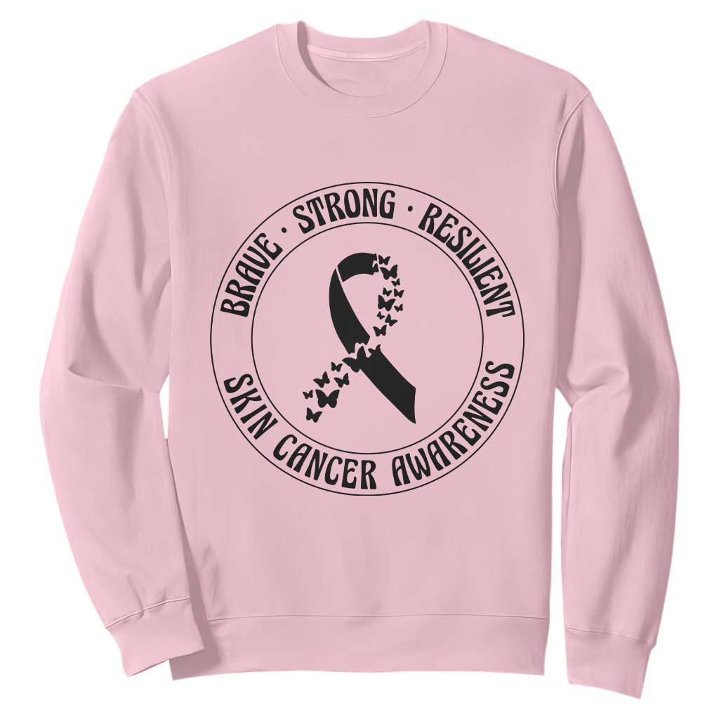 Melanoma Support Sweatshirt Brave Strong Resilient Warrior