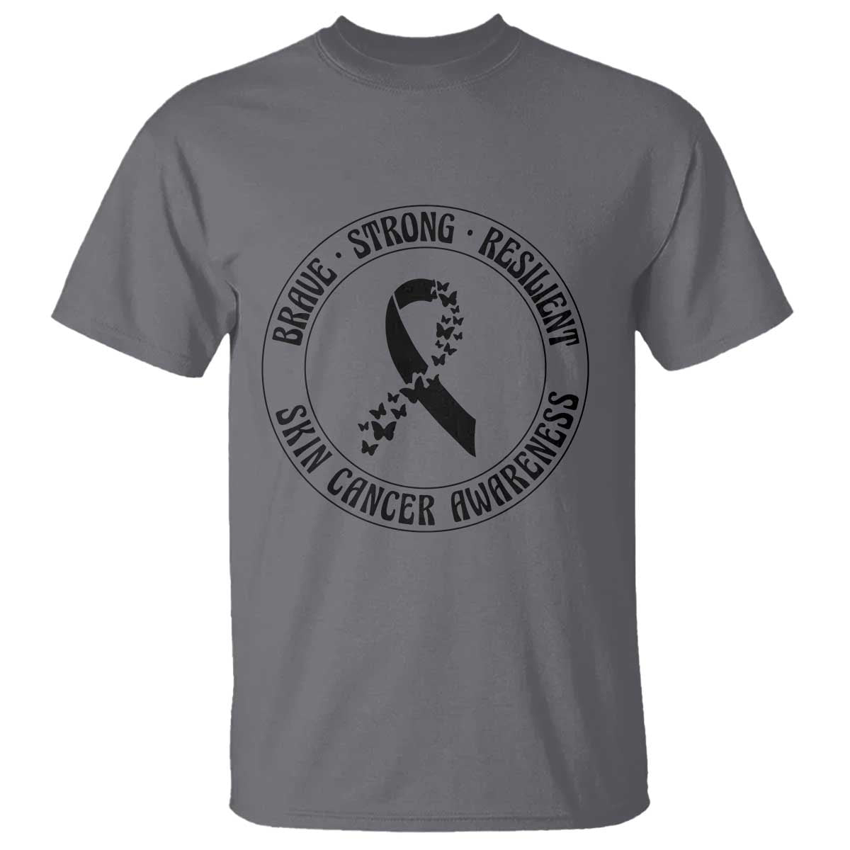 Melanoma Support T Shirt Brave Strong Resilient Warrior