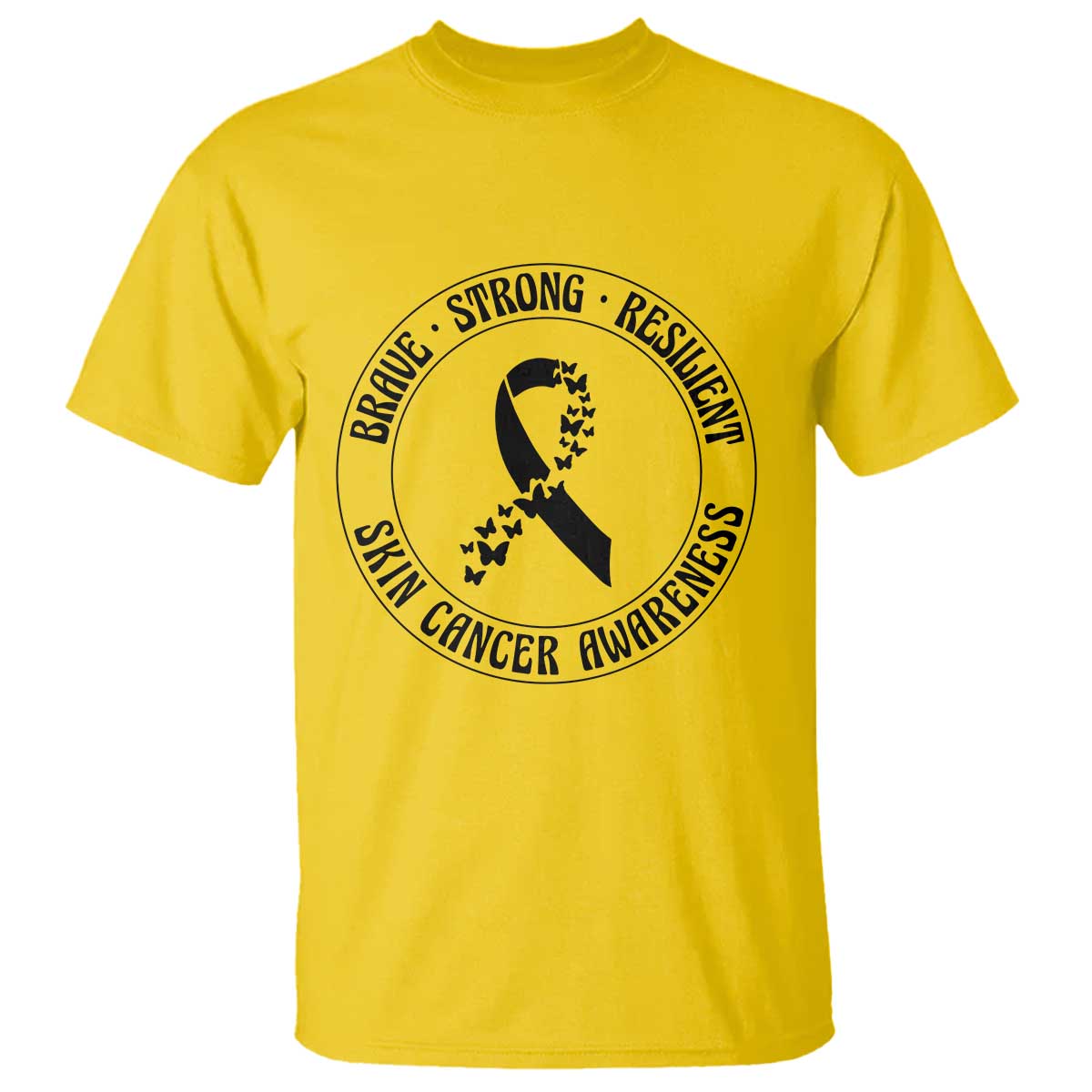 Melanoma Support T Shirt Brave Strong Resilient Warrior