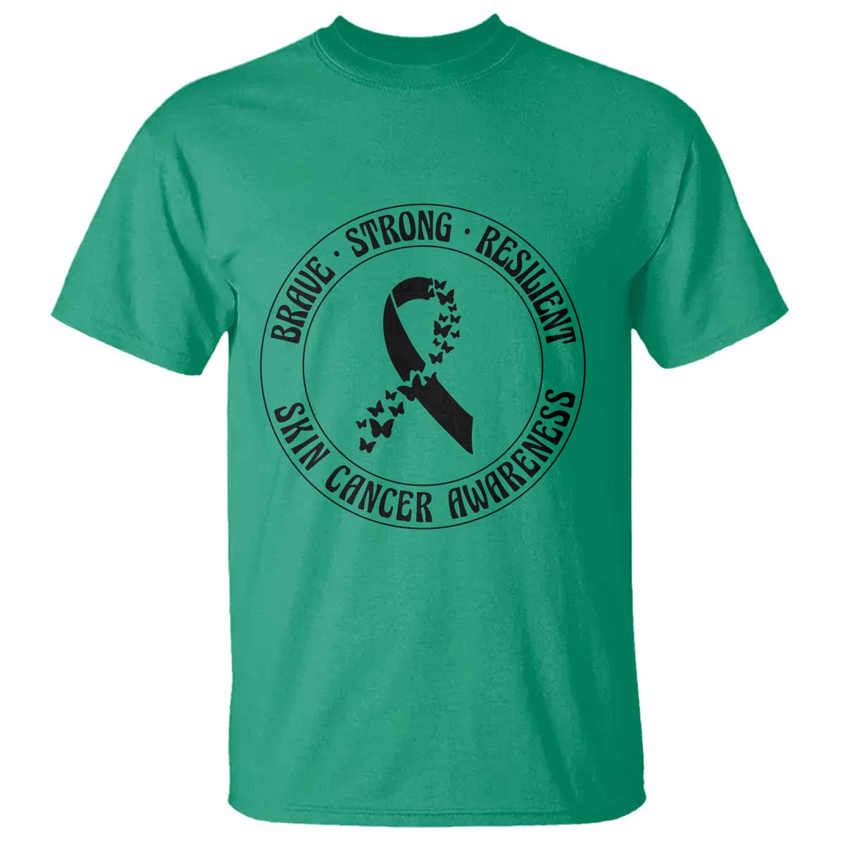 Melanoma Support T Shirt Brave Strong Resilient Warrior