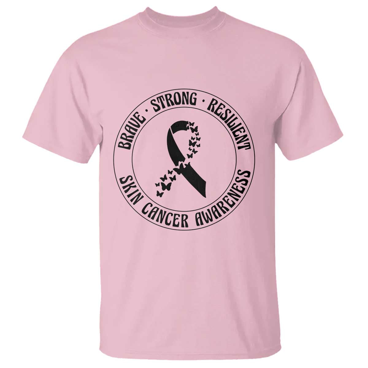 Melanoma Support T Shirt Brave Strong Resilient Warrior