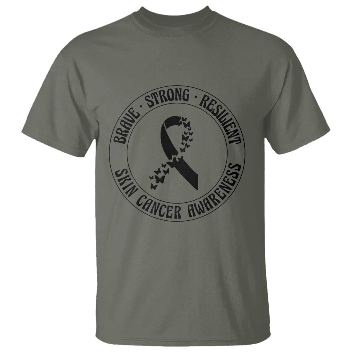 Melanoma Support T Shirt Brave Strong Resilient Warrior