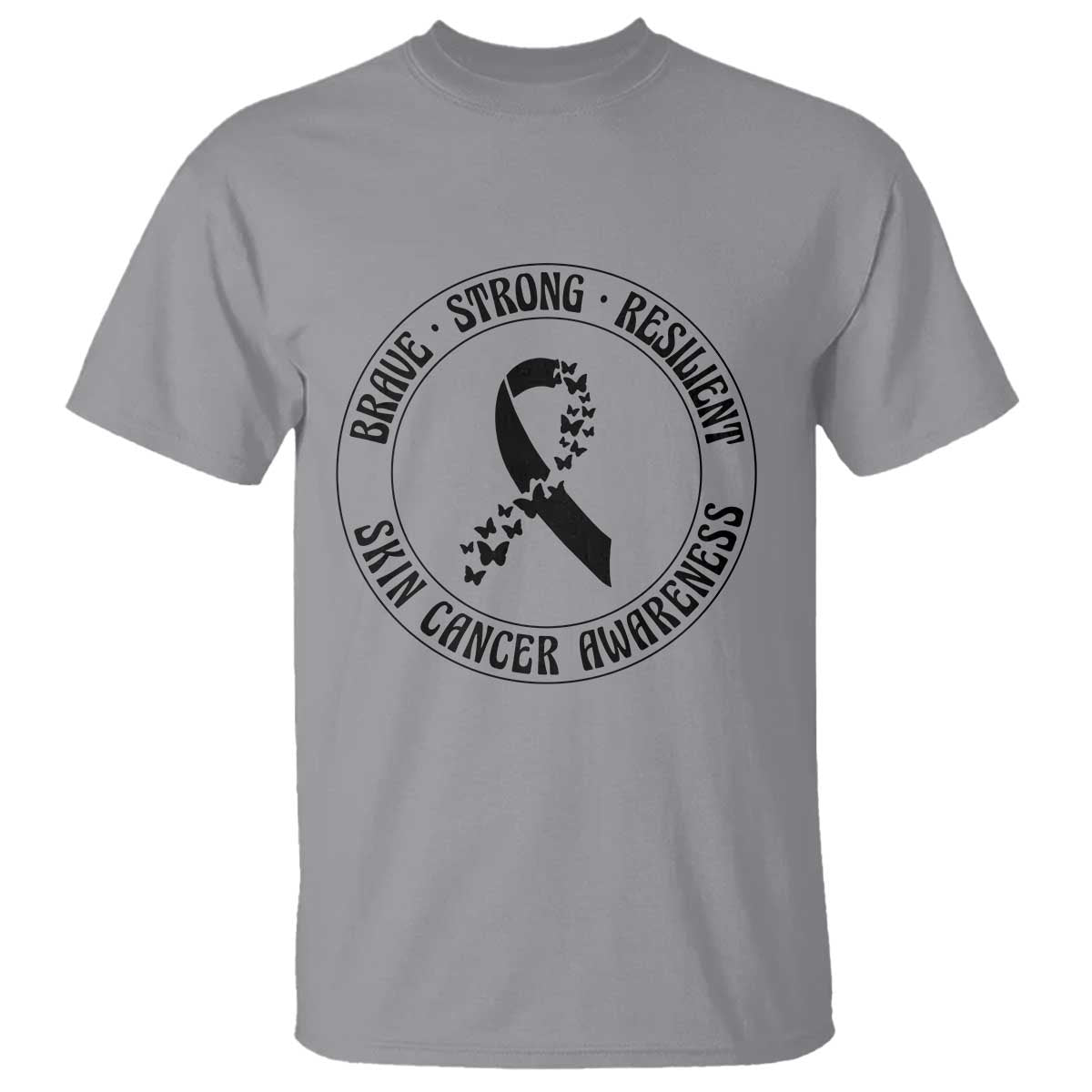 Melanoma Support T Shirt Brave Strong Resilient Warrior
