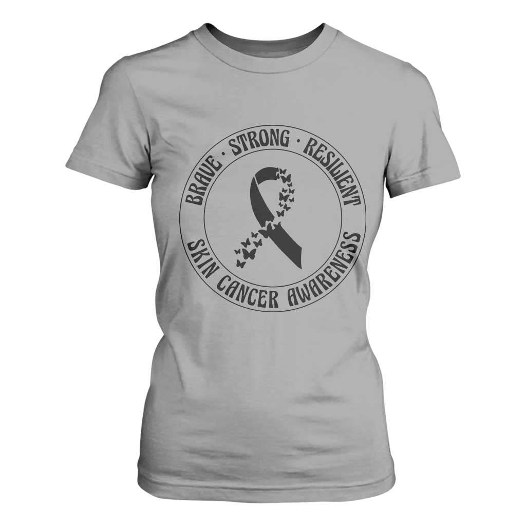 Melanoma Support T Shirt For Women Brave Strong Resilient Warrior