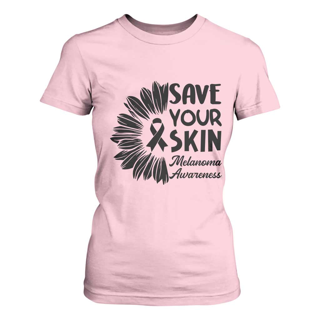 Skin Cancer Fighter T Shirt For Women Save Your Skin