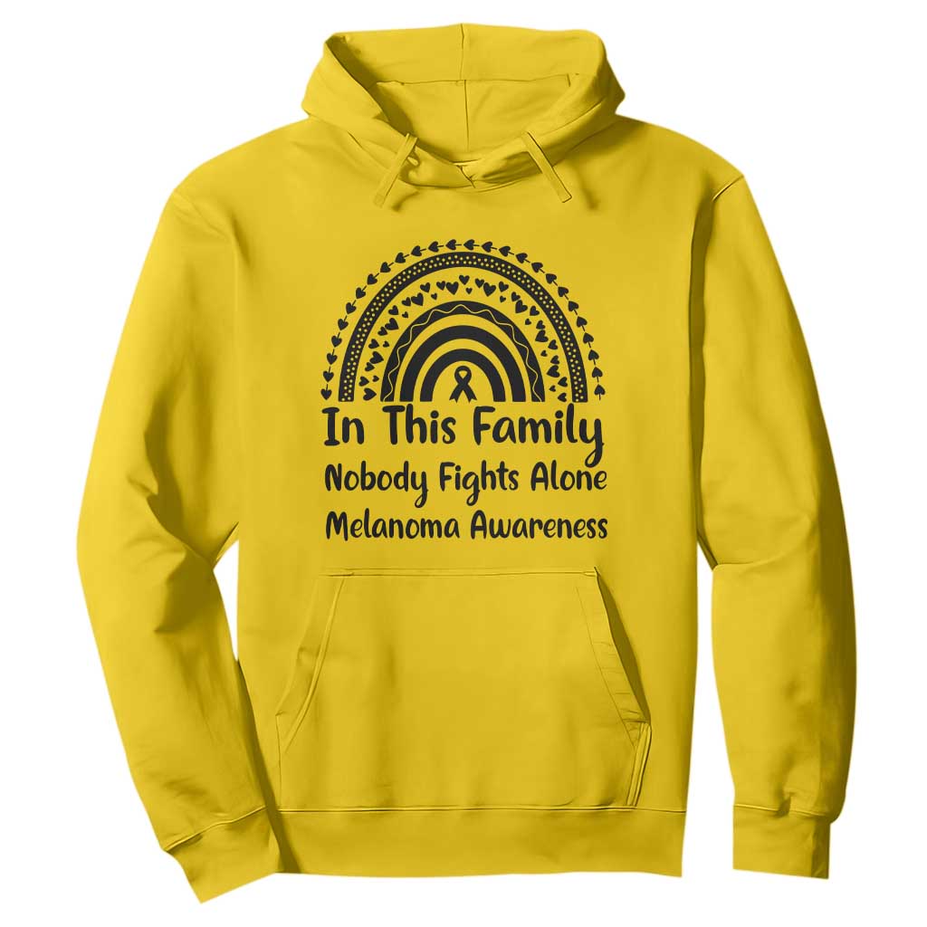 In This Family Nobody Fights Alone Hoodie Melanoma Warrior Support