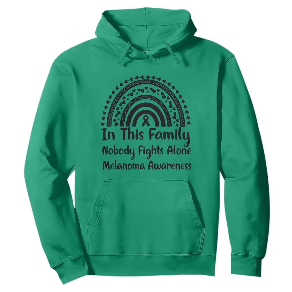 In This Family Nobody Fights Alone Hoodie Melanoma Warrior Support