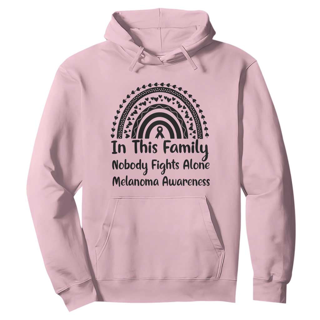 In This Family Nobody Fights Alone Hoodie Melanoma Warrior Support