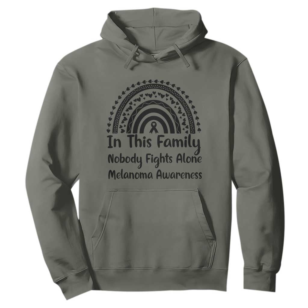 In This Family Nobody Fights Alone Hoodie Melanoma Warrior Support