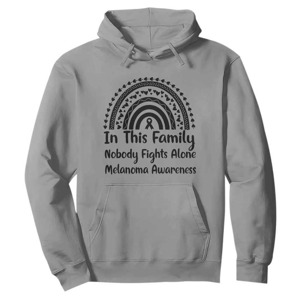 In This Family Nobody Fights Alone Hoodie Melanoma Warrior Support