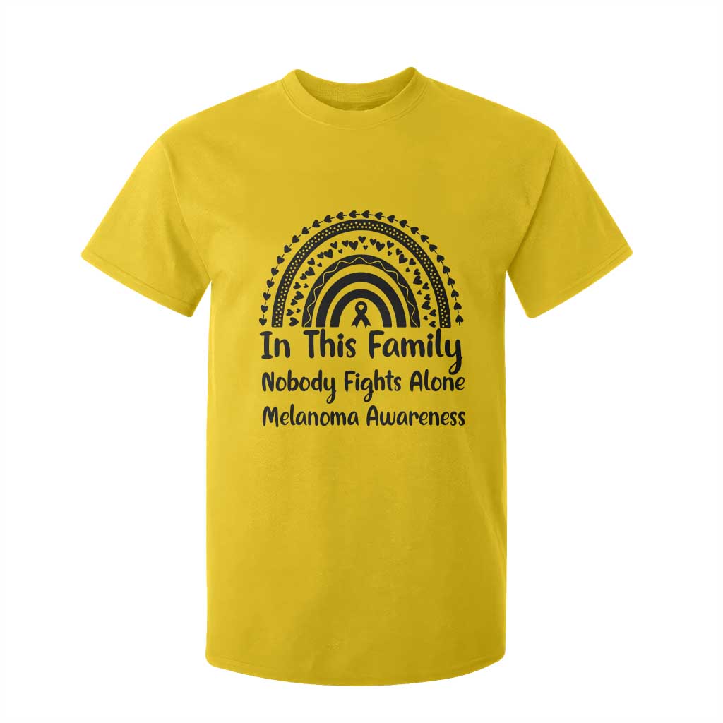 In This Family Nobody Fights Alone T Shirt For Kid Melanoma Warrior Support