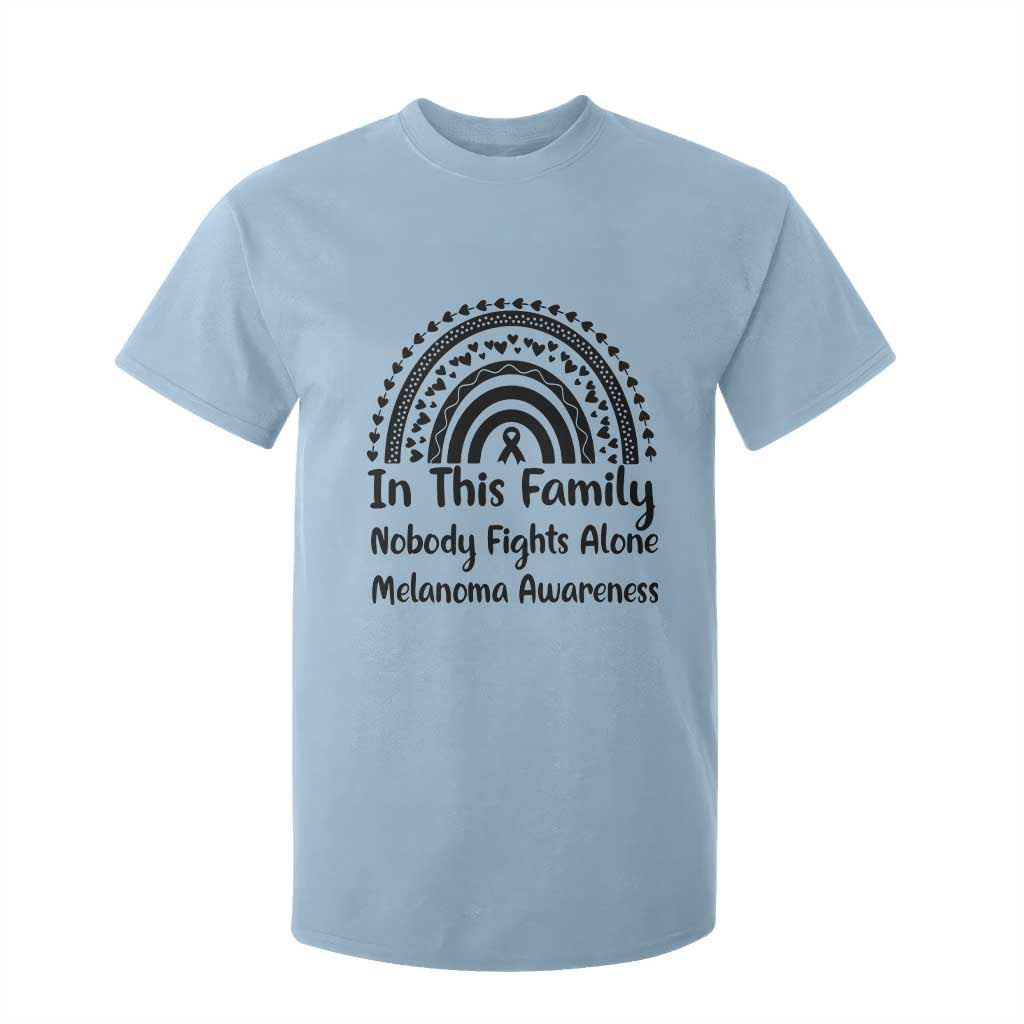 In This Family Nobody Fights Alone T Shirt For Kid Melanoma Warrior Support