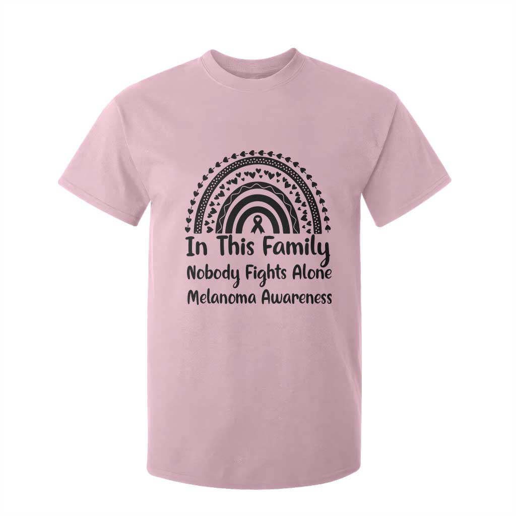In This Family Nobody Fights Alone T Shirt For Kid Melanoma Warrior Support