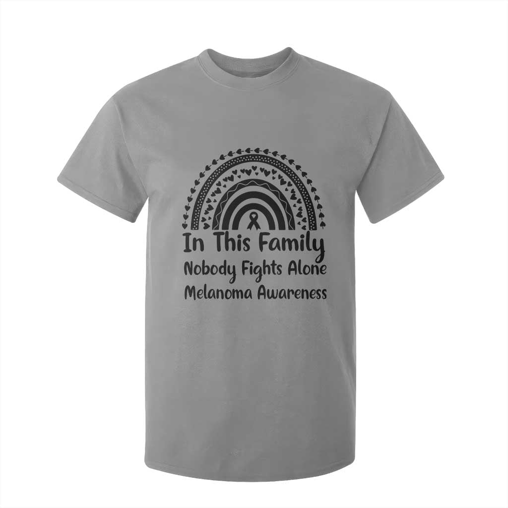 In This Family Nobody Fights Alone T Shirt For Kid Melanoma Warrior Support