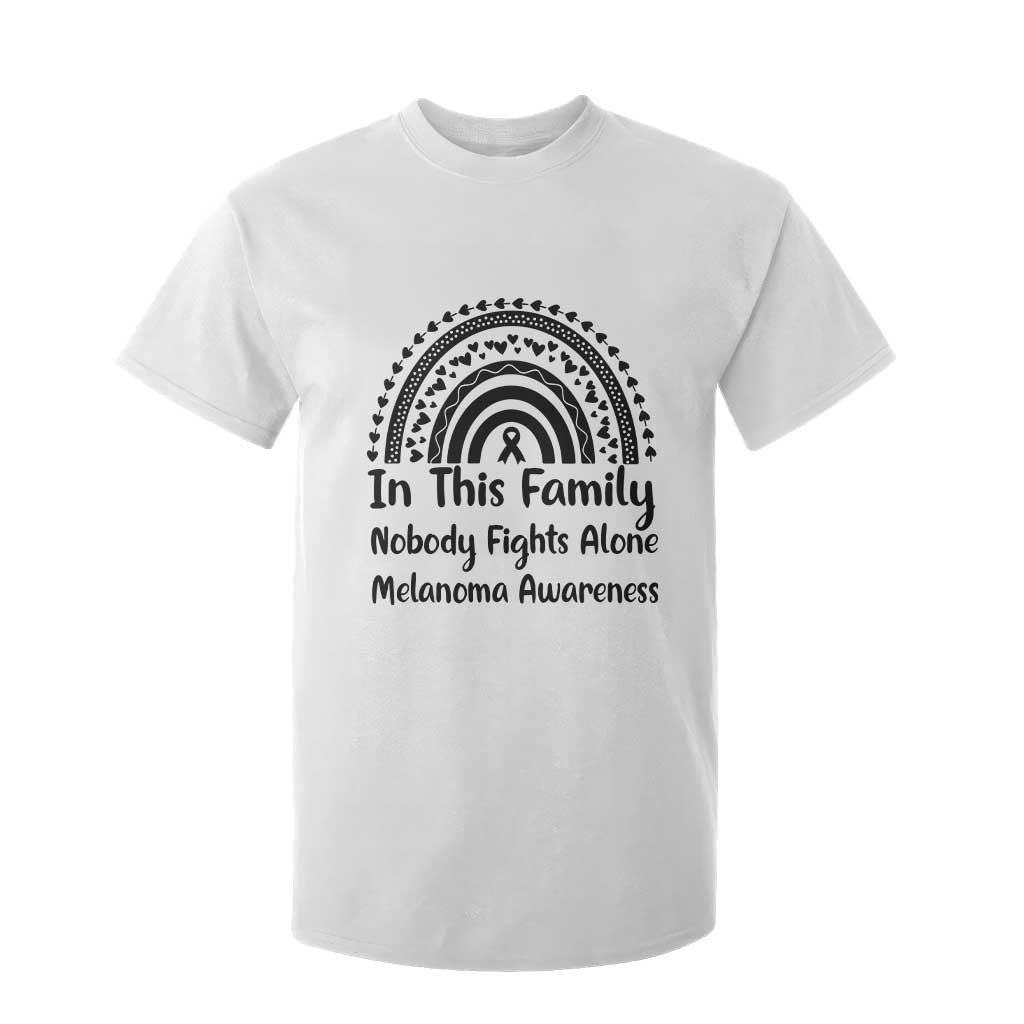 In This Family Nobody Fights Alone T Shirt For Kid Melanoma Warrior Support