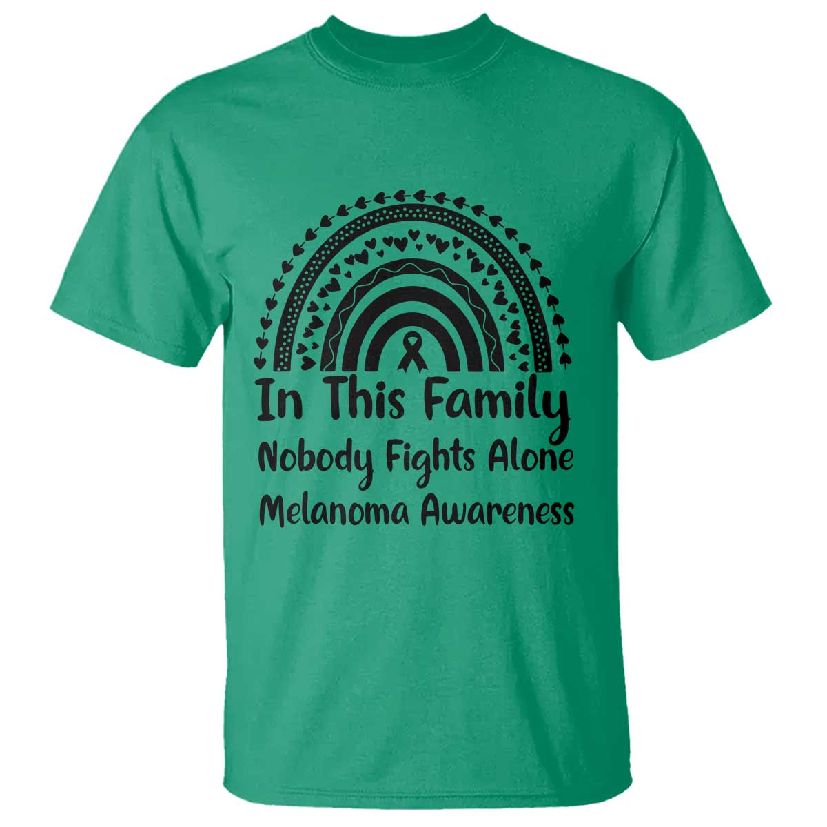 In This Family Nobody Fights Alone T Shirt Melanoma Warrior Support
