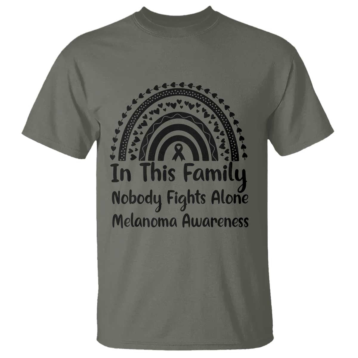 In This Family Nobody Fights Alone T Shirt Melanoma Warrior Support