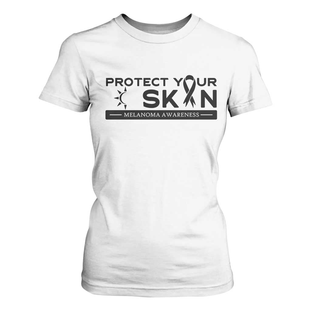 Melanoma Prevention Support T Shirt For Women Protect Your Skin