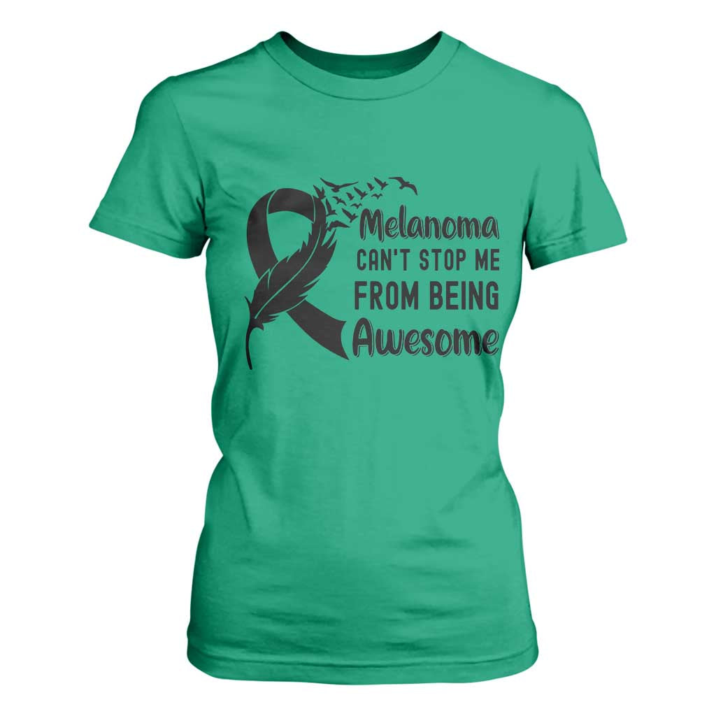 Melanoma Cant Stop Me From Being Awesome T Shirt For Women Support Squad Gift