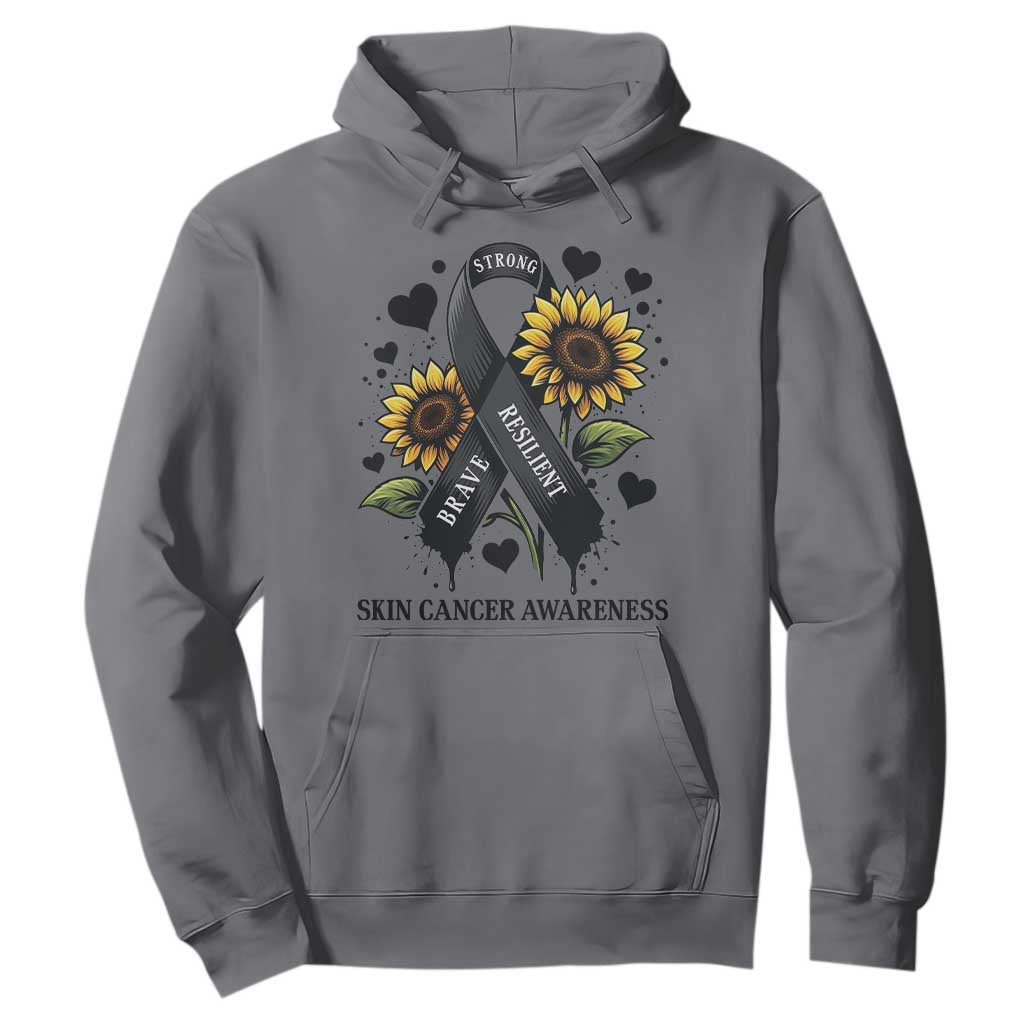 Sunflower Skin Cancer Support Hoodie Brave Strong Resilient