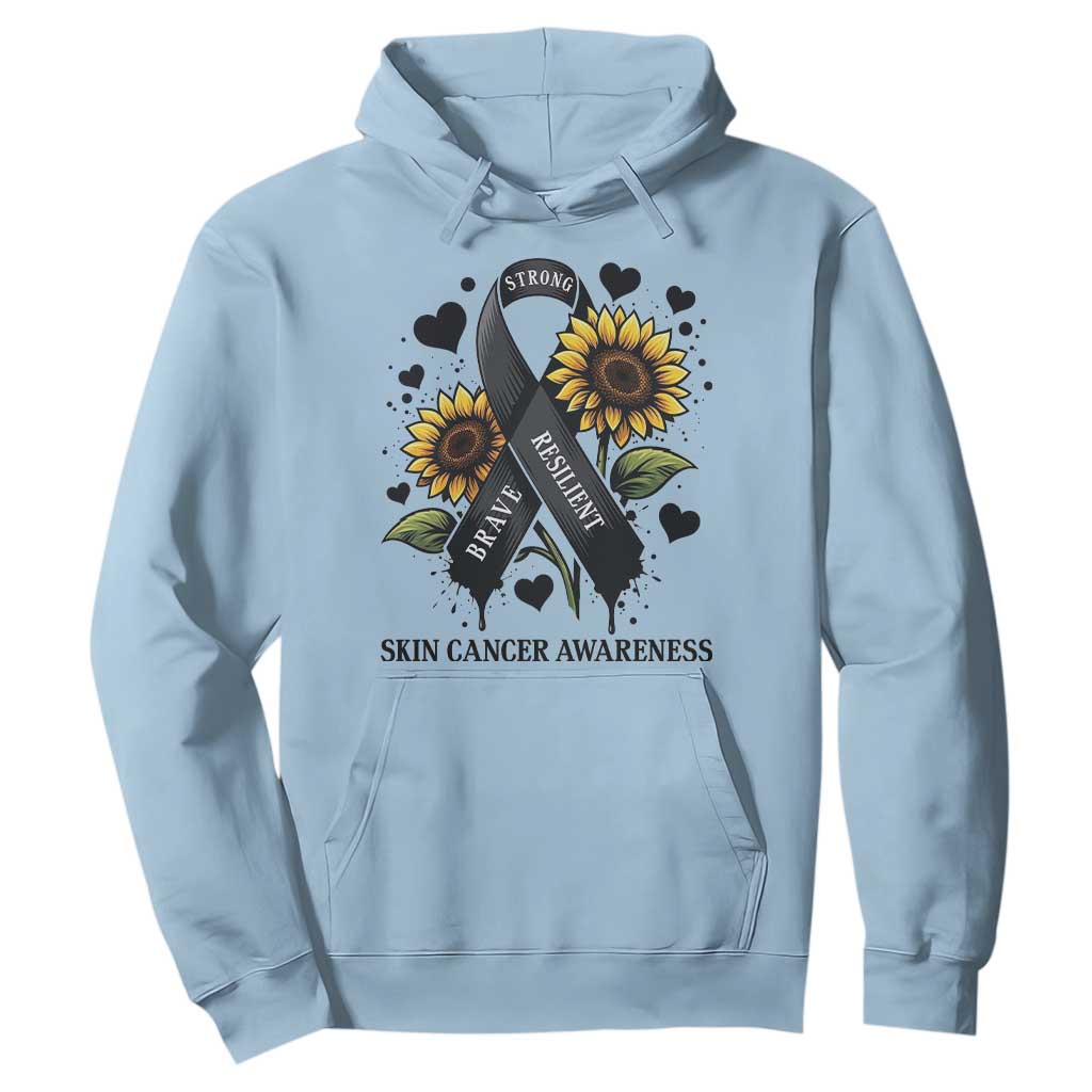 Sunflower Skin Cancer Support Hoodie Brave Strong Resilient