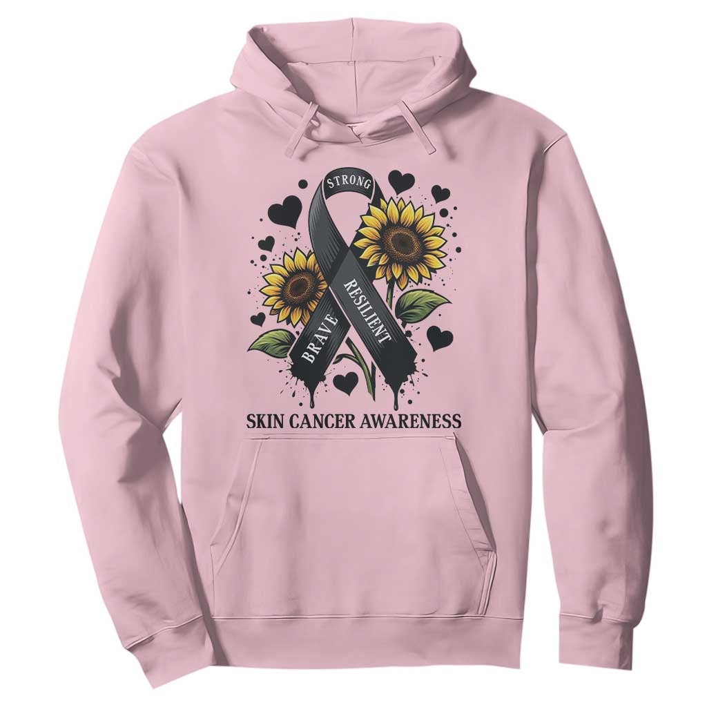 Sunflower Skin Cancer Support Hoodie Brave Strong Resilient