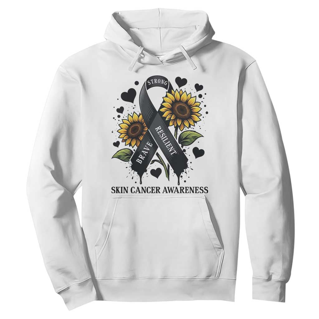 Sunflower Skin Cancer Support Hoodie Brave Strong Resilient