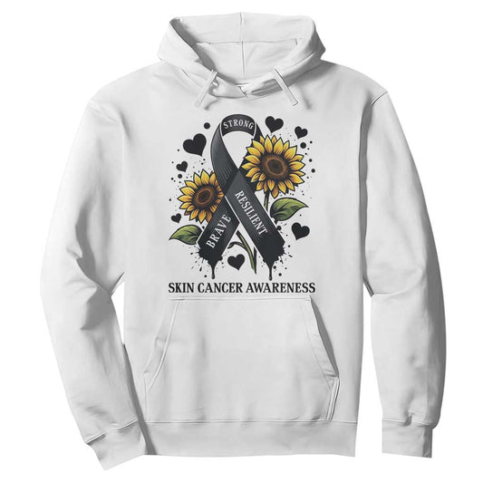 Sunflower Skin Cancer Support Hoodie Brave Strong Resilient