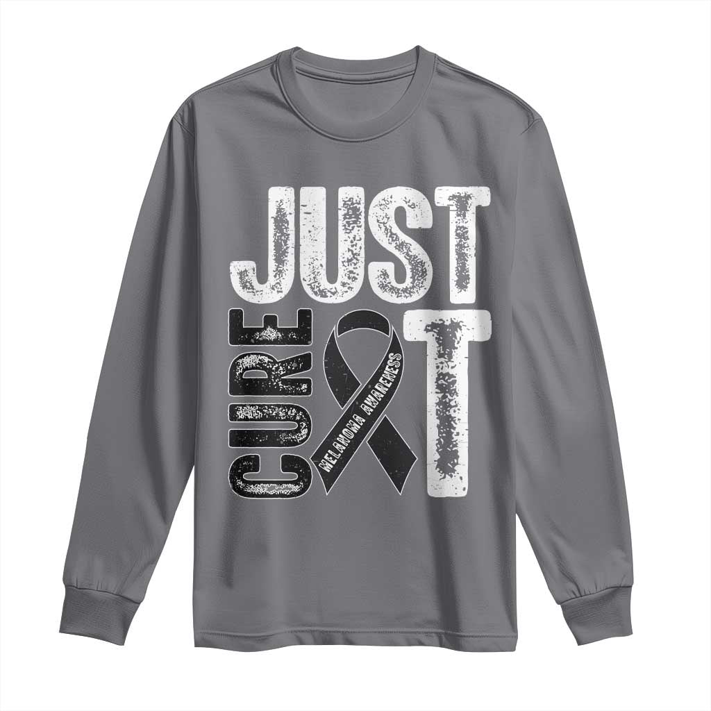 Skin Cancer Warrior Fighter Long Sleeve Shirt Just Cure It
