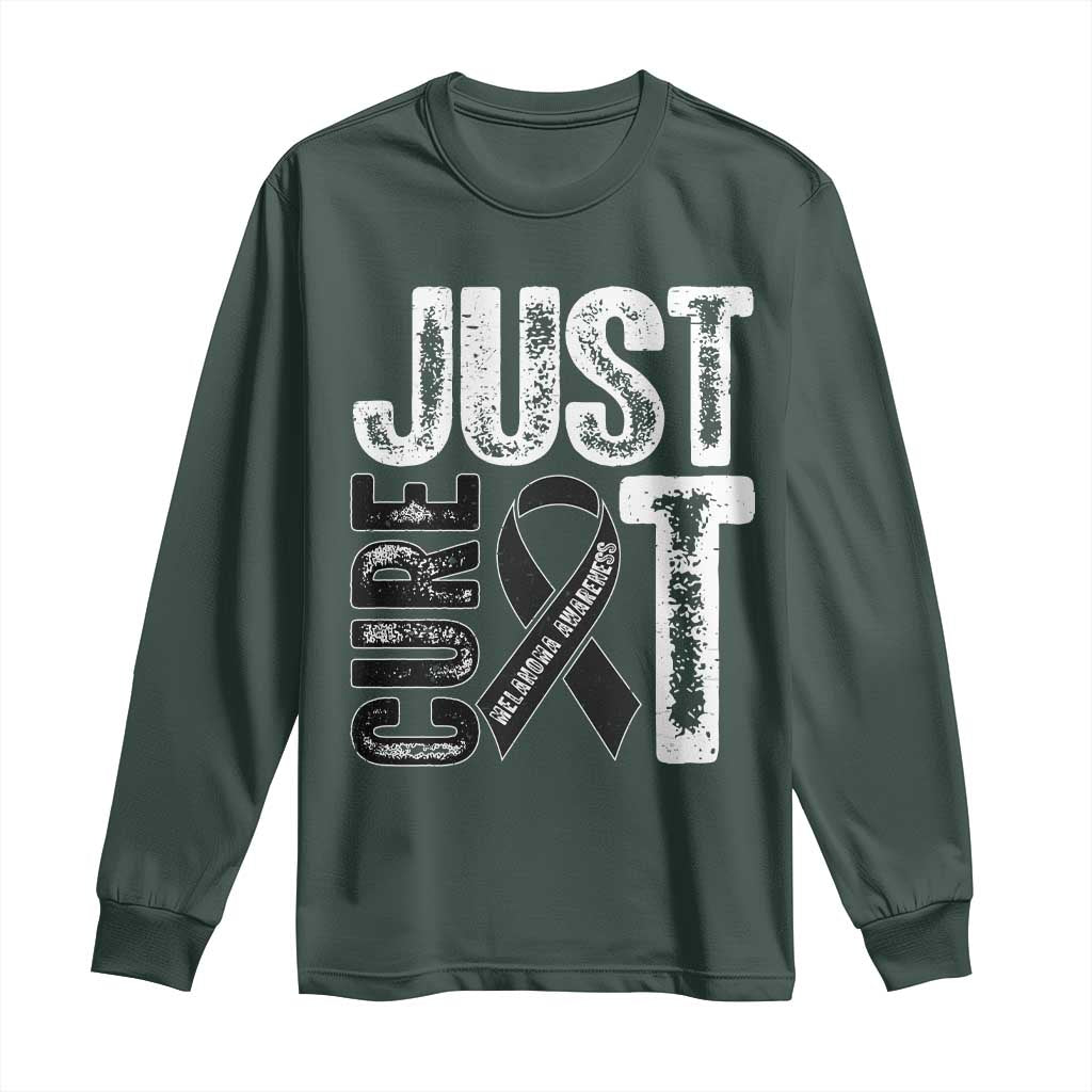 Skin Cancer Warrior Fighter Long Sleeve Shirt Just Cure It