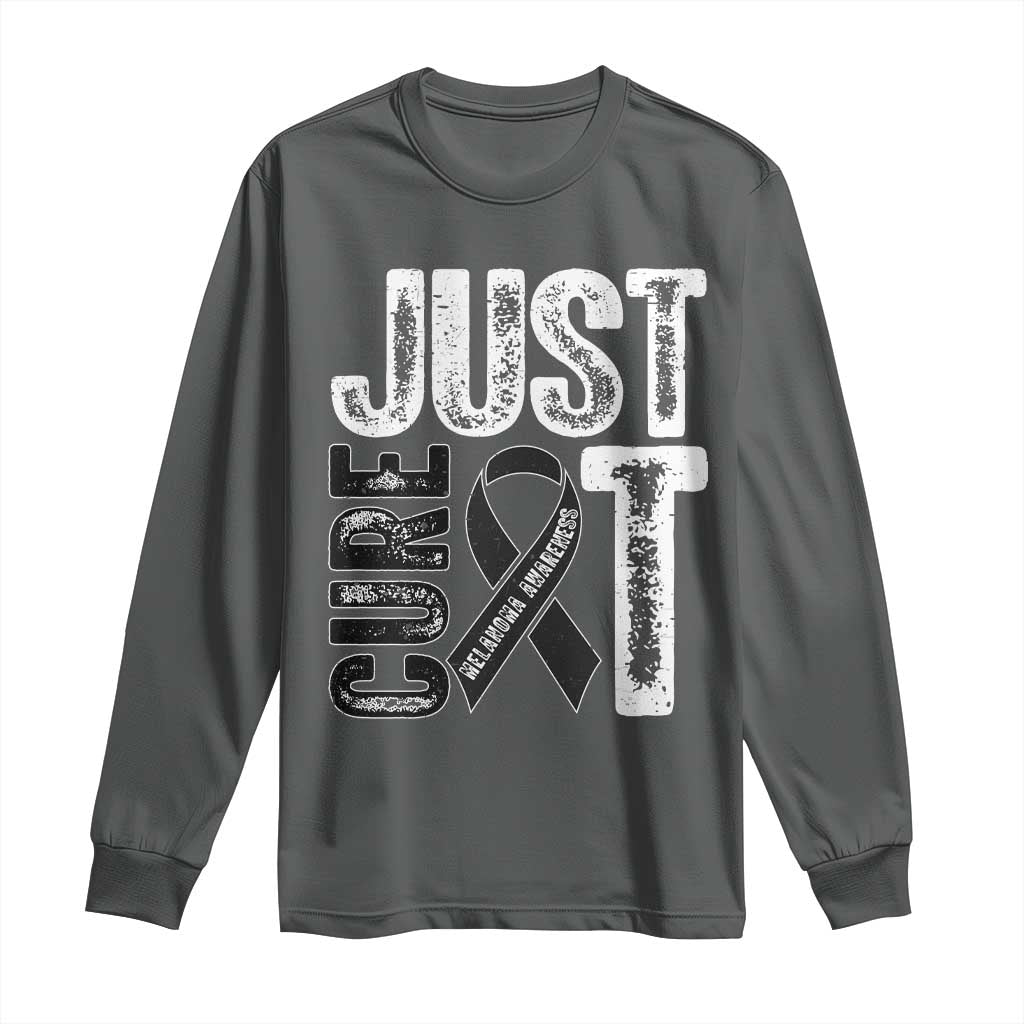 Skin Cancer Warrior Fighter Long Sleeve Shirt Just Cure It