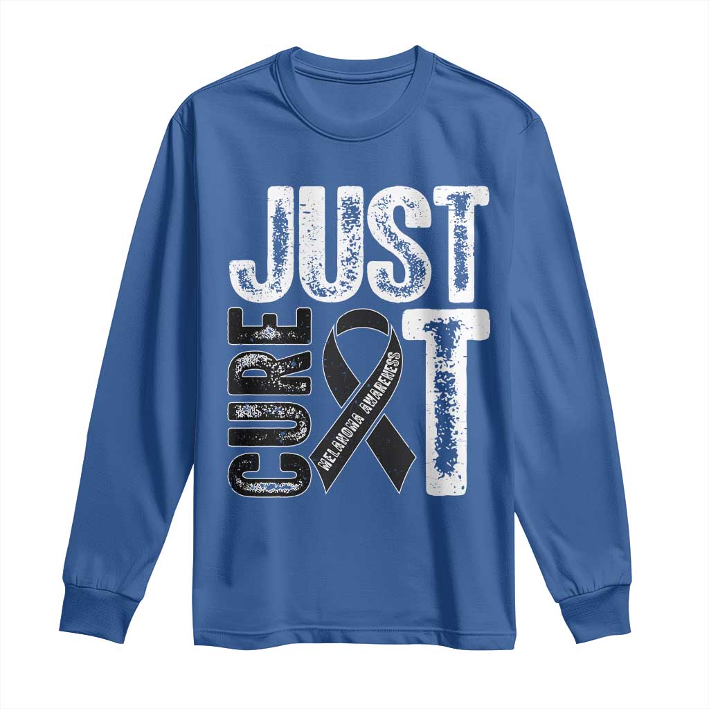 Skin Cancer Warrior Fighter Long Sleeve Shirt Just Cure It