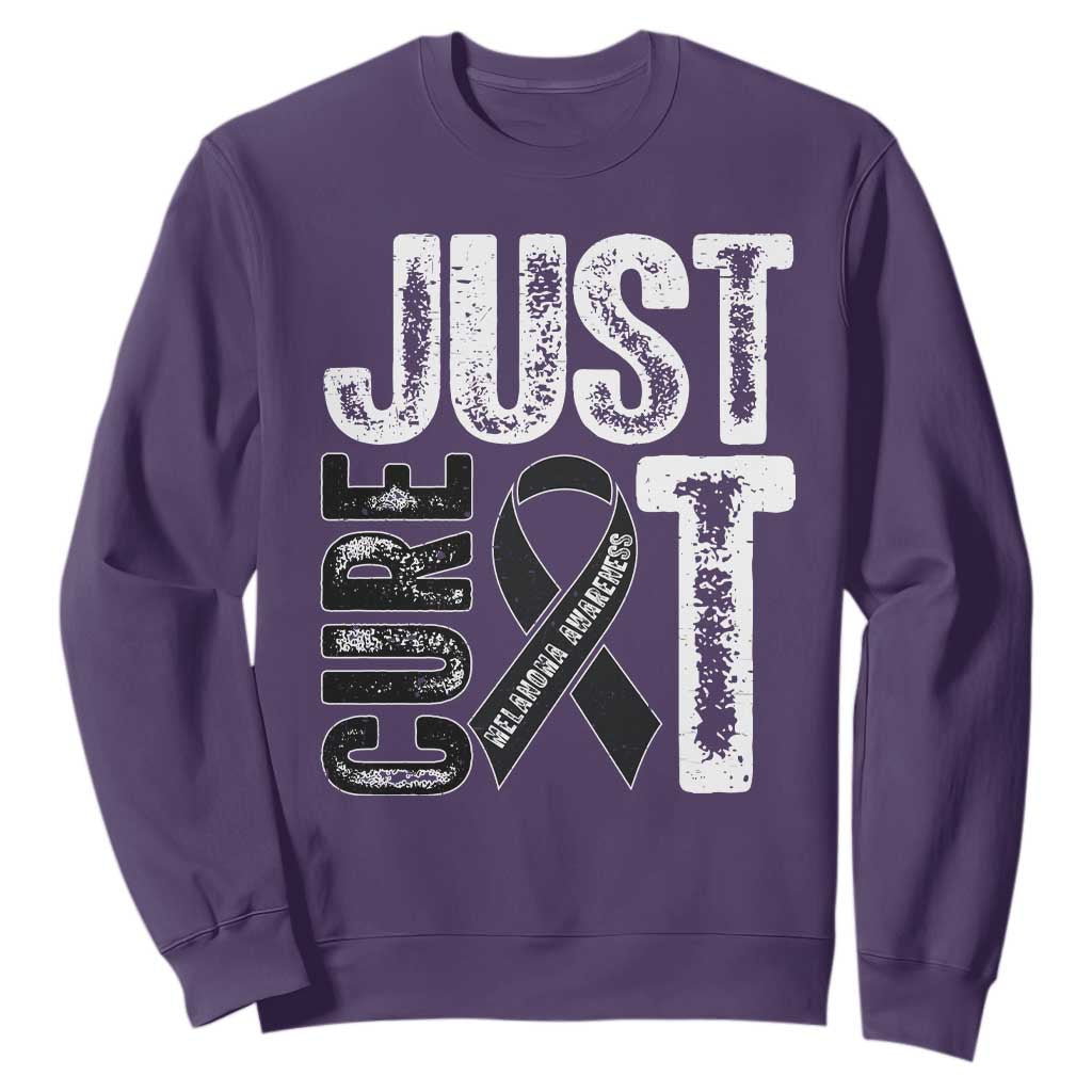 Skin Cancer Warrior Fighter Sweatshirt Just Cure It