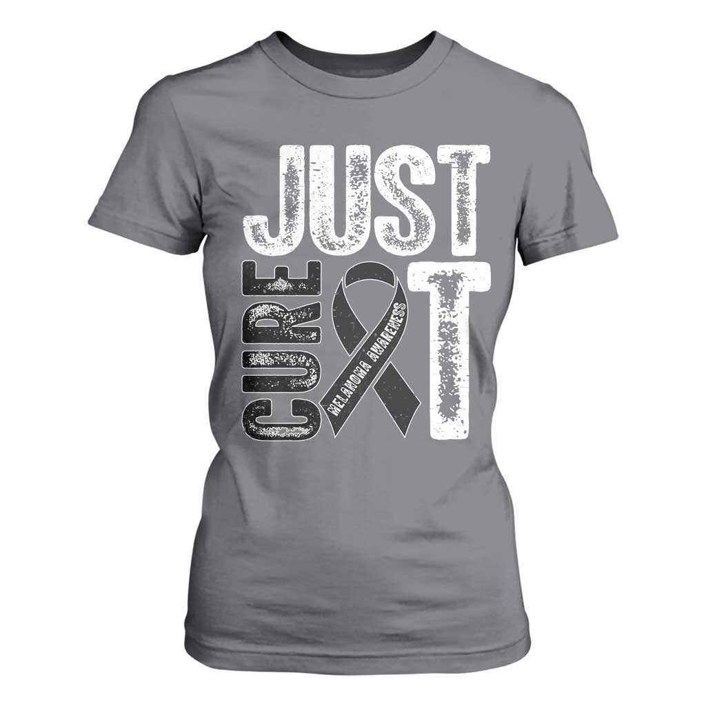 Skin Cancer Warrior Fighter T Shirt For Women Just Cure It