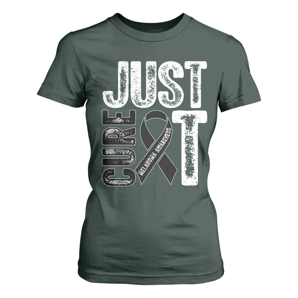Skin Cancer Warrior Fighter T Shirt For Women Just Cure It