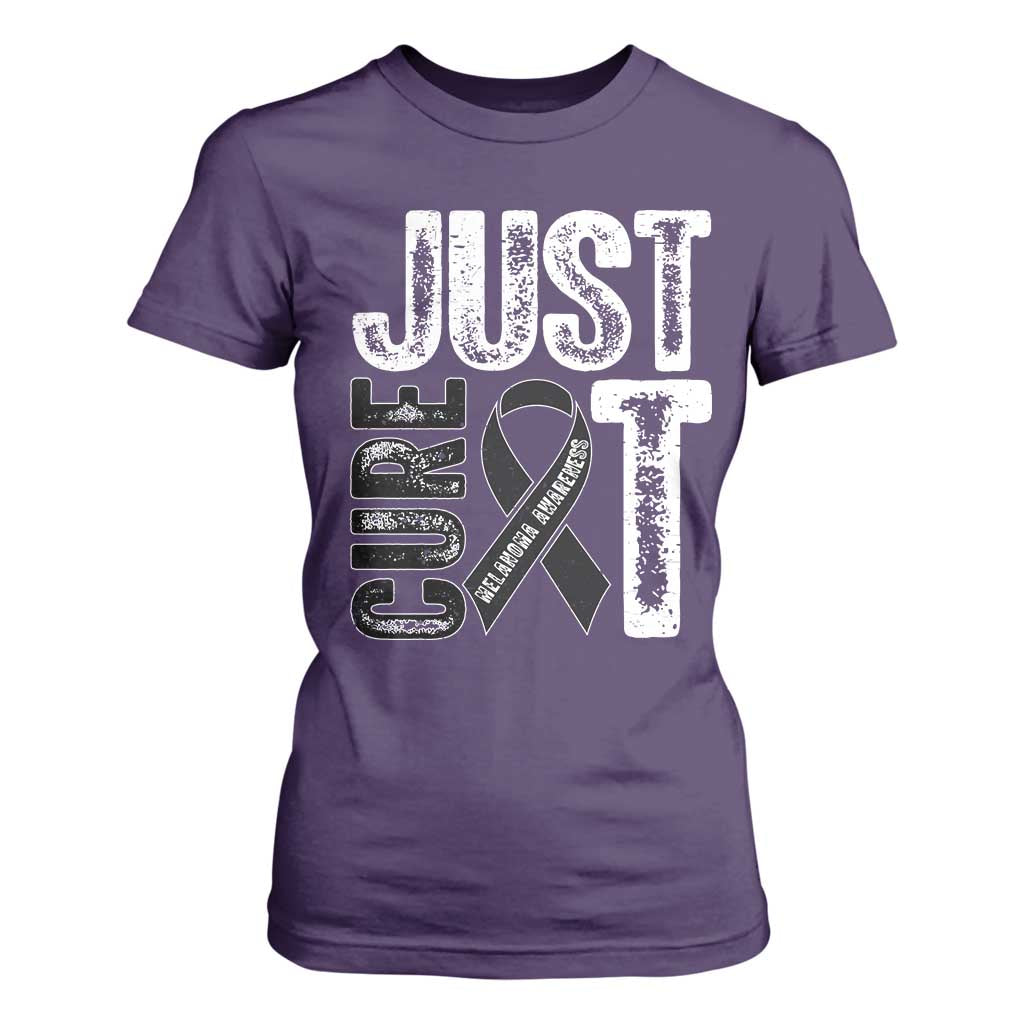 Skin Cancer Warrior Fighter T Shirt For Women Just Cure It
