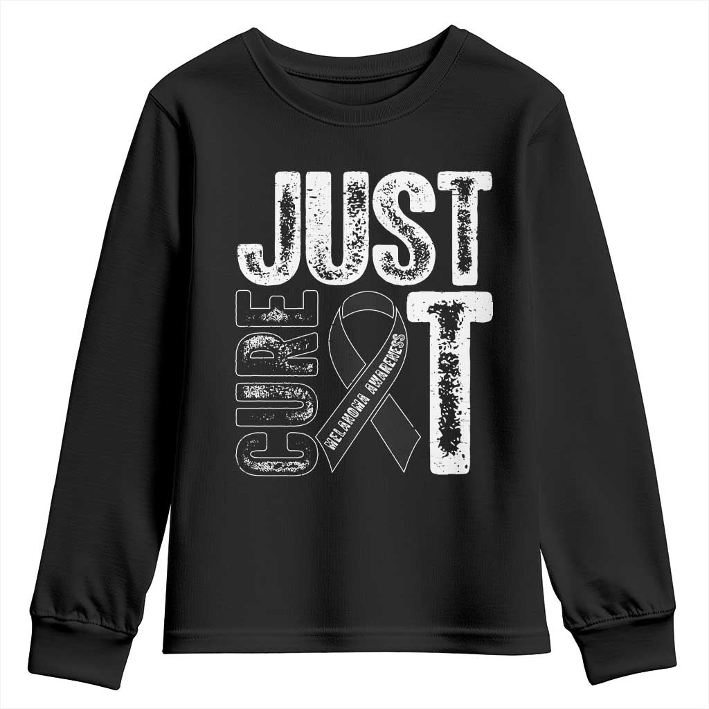 Skin Cancer Warrior Fighter Youth Sweatshirt Just Cure It