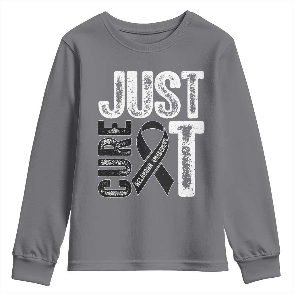 Skin Cancer Warrior Fighter Youth Sweatshirt Just Cure It