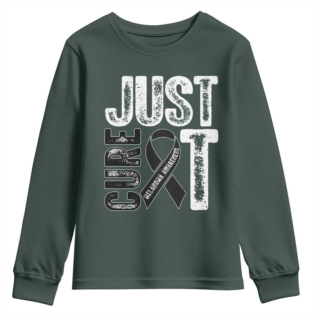 Skin Cancer Warrior Fighter Youth Sweatshirt Just Cure It