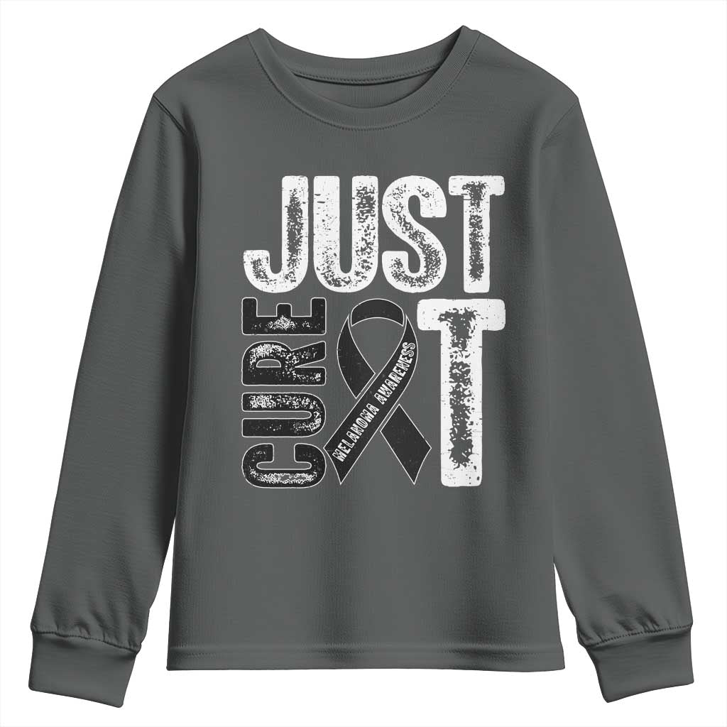 Skin Cancer Warrior Fighter Youth Sweatshirt Just Cure It