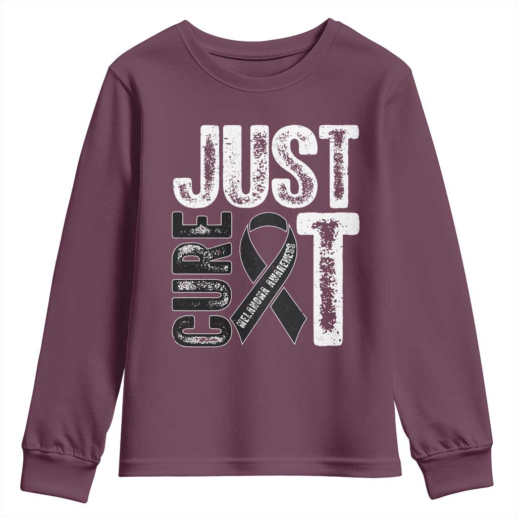 Skin Cancer Warrior Fighter Youth Sweatshirt Just Cure It